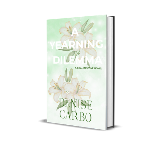 Book cover of 'A Yearning Dilemma' by Denise Carbo with floral design on a light green background