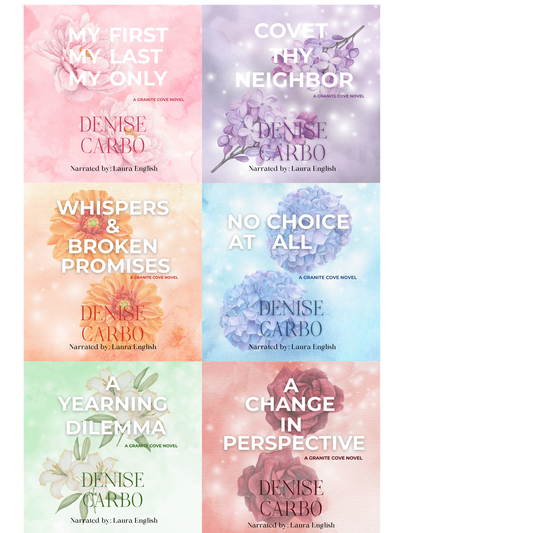 Granite Cove series flower audiobook covers. Small town Romance