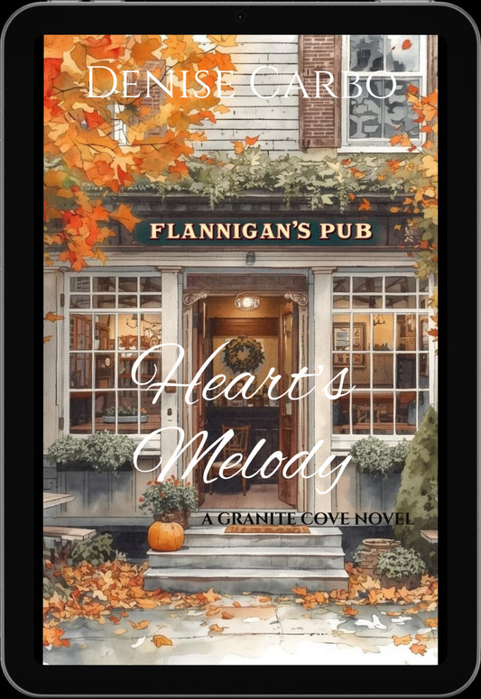 Book cover of 'Flannigan's Pub' by Denise Carbo with autumn-themed elements.